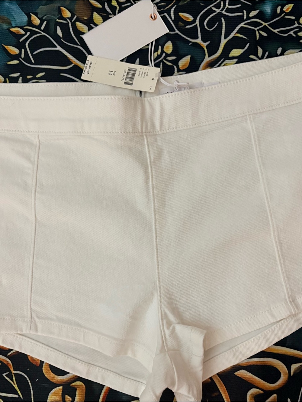 Good American White High-Waist Cotton Shorts